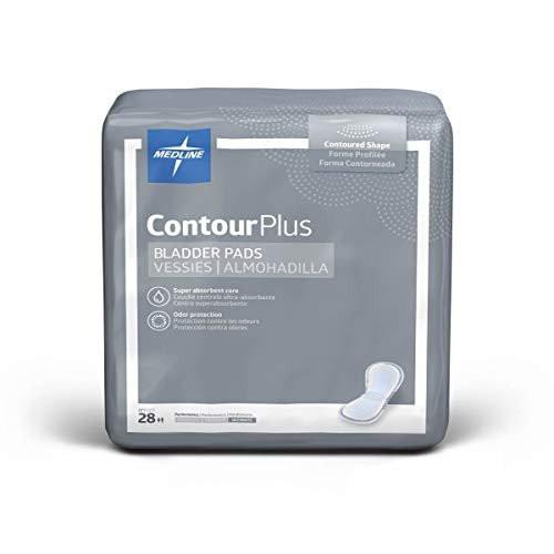 Medline ContourPlus Blasenkontrollpads, ultimative Saugfähigkeit, 8 x 17 Zoll, Beutel mit 28 Stück