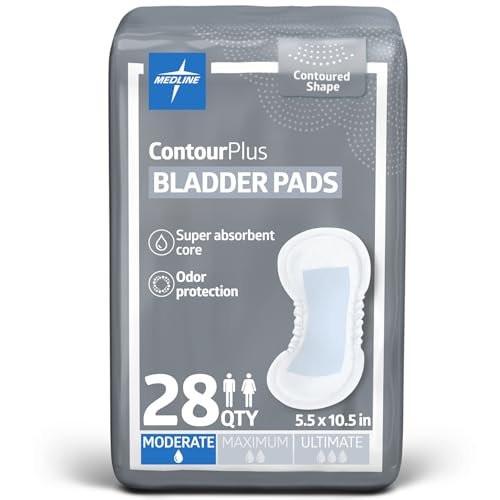 Medline ContourPlus Blasenkontrolle Inkontinenzvorlagen, mittlere Saugfähigkeit, 14 x 26,7 cm, 28 Stück
