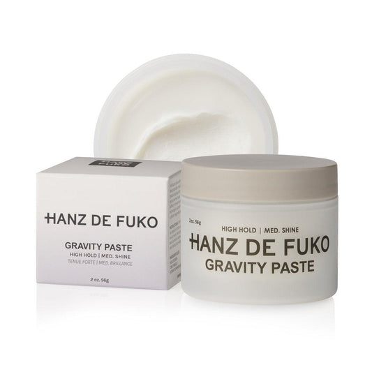 Hanz de Fuko Gravity Paste – Premium Haarstyling-Paste für Herren – Starker Halt, Mittlerer Glanz – Super-Grip-Technologie für jeden Haarschnitt – Für alle Haartypen – 2 oz Reisegröße