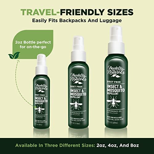 DEET-freies Insektenschutzmittel & Mückenschutzspray 2er-Pack (236 ml) – Angenehm riechender Insektenschutz mit Lemongrasöl, sicher für Haustiere und Kinder – Mückenspray gegen Mücken, Gnats, Kriebelmücken und Gnitzen