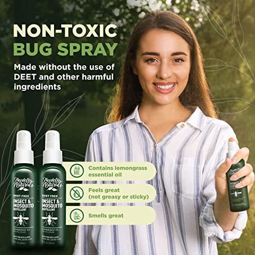 DEET-freies Insektenschutzmittel & Mückenschutzspray 2er-Pack (236 ml) – Angenehm riechender Insektenschutz mit Lemongrasöl, sicher für Haustiere und Kinder – Mückenspray gegen Mücken, Gnats, Kriebelmücken und Gnitzen