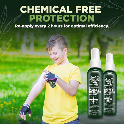 DEET-freies Insektenschutzmittel & Mückenschutzspray 2er-Pack (236 ml) – Angenehm riechender Insektenschutz mit Lemongrasöl, sicher für Haustiere und Kinder – Mückenspray gegen Mücken, Gnats, Kriebelmücken und Gnitzen