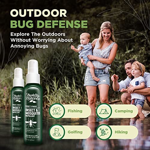 DEET-freies Insektenschutzmittel & Mückenschutzspray 2er-Pack (236 ml) – Angenehm riechender Insektenschutz mit Lemongrasöl, sicher für Haustiere und Kinder – Mückenspray gegen Mücken, Gnats, Kriebelmücken und Gnitzen