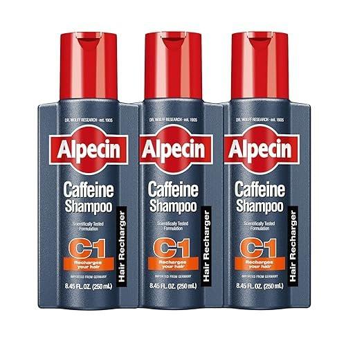 Alpecin C1 Koffein-Shampoo 8,45 Unzen (3er-Pack) – Haarleistungsverstärker, fördert natürliches Haarwachstum und -dichte, belebt die Kopfhaut