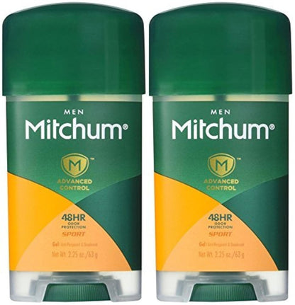 Mitchum Clear Gel Antiperspirant & Deodorant für Herren, Super Sport - 2,25 oz - 2er-Pack