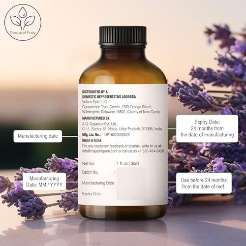 Majestic Pure Lavendel Ätherisches Öl mit Glaspipette - 100% rein und natürlich - Ätherische Öle für Diffuser, Aromatherapie, Seifen- und Kerzenherstellung, 100 ml