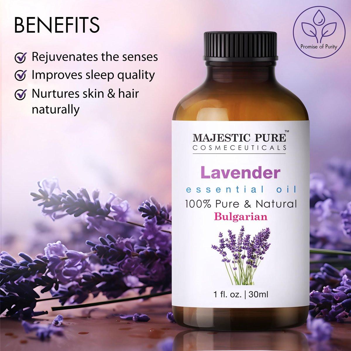 Majestic Pure Lavendelöl 100% rein & natürlich – 30 ml mit Glas-Dropper – ideal für Diffuser, Aromatherapie, Seifen- und Kerzenherstellung