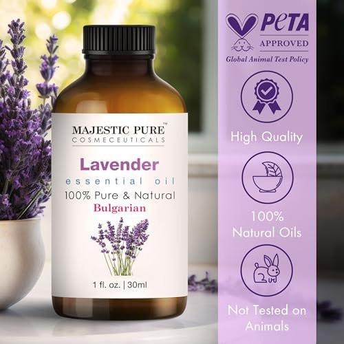 Majestic Pure Lavendelöl 100% rein & natürlich – 30 ml mit Glas-Dropper – ideal für Diffuser, Aromatherapie, Seifen- und Kerzenherstellung