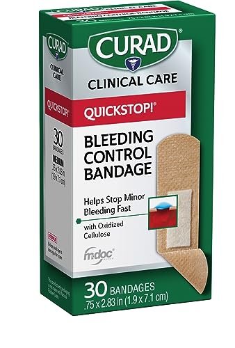 CURAD QuickStop! Flex-Fabric Pflaster, 0,75 x 2,83 Zoll, 30 Stück, eine Packung