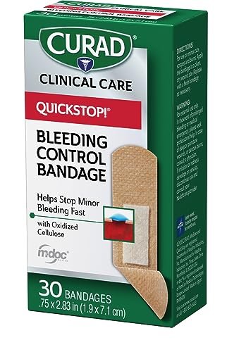 CURAD QuickStop! Flex-Fabric Pflaster, 0,75 x 2,83 Zoll, 30 Stück, eine Packung