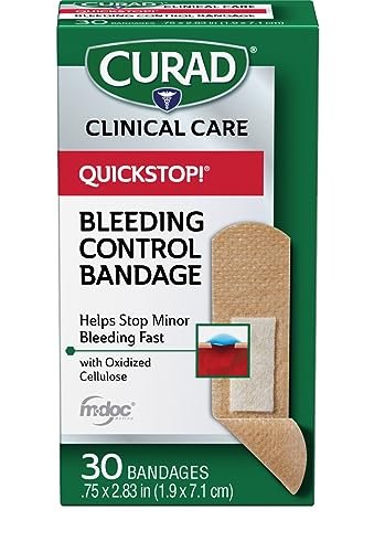CURAD QuickStop! Flex-Fabric Pflaster, 0,75 x 2,83 Zoll, 30 Stück, eine Packung