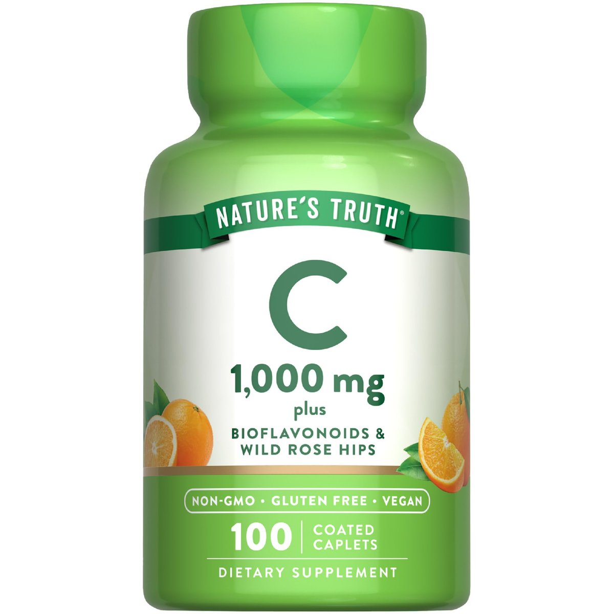 Nature's Truth Vitamin C mit Bioflavonoiden & Hagebutte | 1000 mg | 100 Kapseln | Vegan, Nicht-GVO & Glutenfrei
