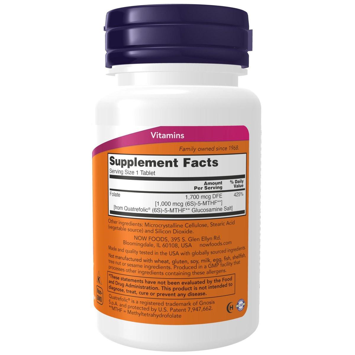 NOW Foods Methylfolat 1.000 mcg – 90 Tabletten, bioaktives Folat (Vitamin B9)