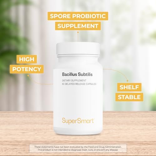 Supersmart Bacillus Subtilis 3 Milliarden KBE pro Tag – Hochwirksames Sporenprobiotikum, 60 DR-Kapseln