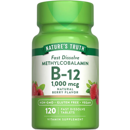 Nature's Truth B12 Vitamin Sublingual Tabletten | 1000 mcg | 120 Stück | Vegan, Non-GMO & Glutenfrei
