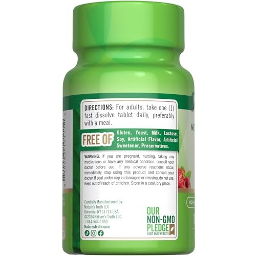 Nature's Truth B12 Vitamin Sublingual Tabletten | 1000 mcg | 120 Stück | Vegan, Non-GMO & Glutenfrei