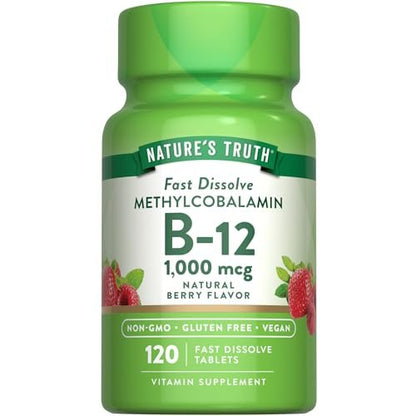 Nature's Truth B12 Vitamin Sublingual Tabletten | 1000 mcg | 120 Stück | Vegan, Non-GMO & Glutenfrei