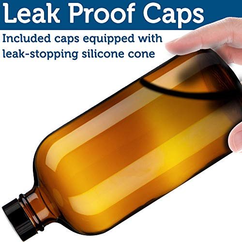 Sally's Organics Leere Amber Glasflaschen mit Sprühkopf - 2er Pack - Große 16 oz nachfüllbare Flasche ideal für ätherische Öle, Pflanzen, Reinigungslösungen, Haare - Langlebige Düse - Feinsprüh-/Strahlfunktion