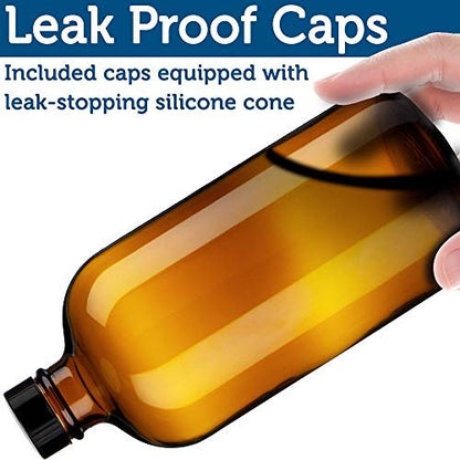 Sally's Organics Leere Amber Glasflaschen mit Sprühkopf - 2er Pack - Große 16 oz nachfüllbare Flasche ideal für ätherische Öle, Pflanzen, Reinigungslösungen, Haare - Langlebige Düse - Feinsprüh-/Strahlfunktion