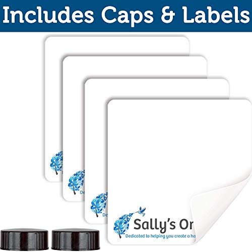Sally's Organics Leere Amber Glasflaschen mit Sprühkopf - 2er Pack - Große 16 oz nachfüllbare Flasche ideal für ätherische Öle, Pflanzen, Reinigungslösungen, Haare - Langlebige Düse - Feinsprüh-/Strahlfunktion