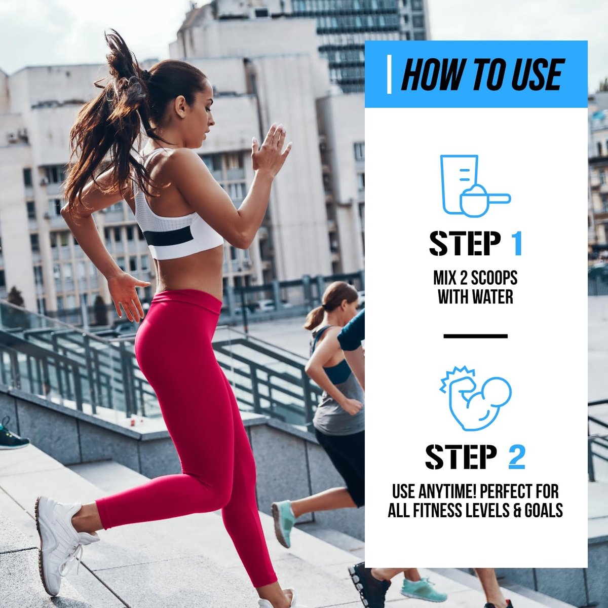 EVL BCAAs Aminosäuren Pulver – BCAA Energy Pre-Workout Pulver für Muskelregeneration, schlanken Muskelaufbau und Ausdauer – Erfrischendes Post-Workout Getränk mit natürlichem Koffein – Blue Raz