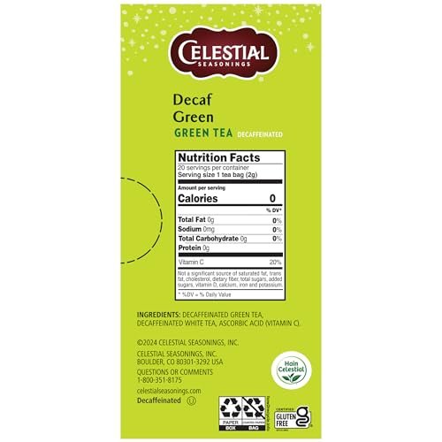 Celestial Seasonings Koffeinfreier Grüner Tee, 20 Teebeutel