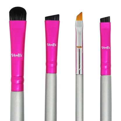 Eyebrow Brush Kit - 4-teiliges Augenbrauen-Pinselset mit abgewinkeltem Pinsel, Spoolie-Bürsten und Präzisionsspitzen für perfekte Brauen