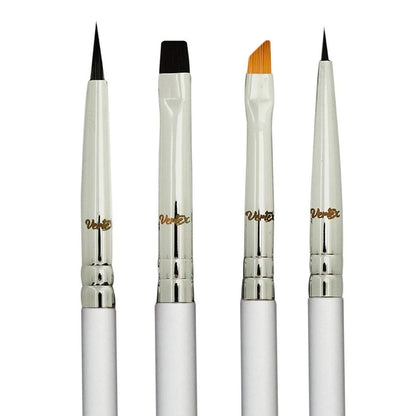 Vertex Eyeliner Pinsel Set Feiner Winkel – 4er-Pack für flüssigen und Gel-Eyeliner, Präzisionsspitzen, wasserfest, Cat-Eye-Look