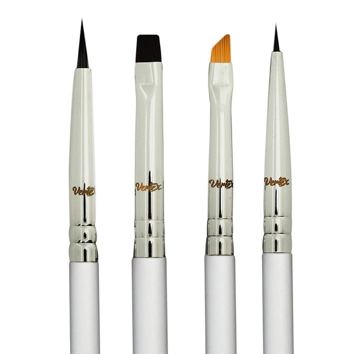 Vertex Eyeliner Pinsel Set Feiner Winkel – 4er-Pack für flüssigen und Gel-Eyeliner, Präzisionsspitzen, wasserfest, Cat-Eye-Look