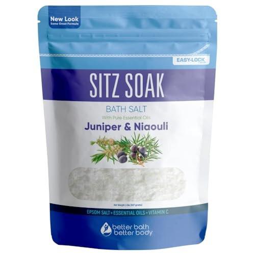 Sitzbad Soak 2-Pfund Sitzsalz Bittersalz Hämorrhoiden beruhigend mit reinen ätherischen Ölen in BPA-freiem Beutel mit Druckverschluss hergestellt in den USA