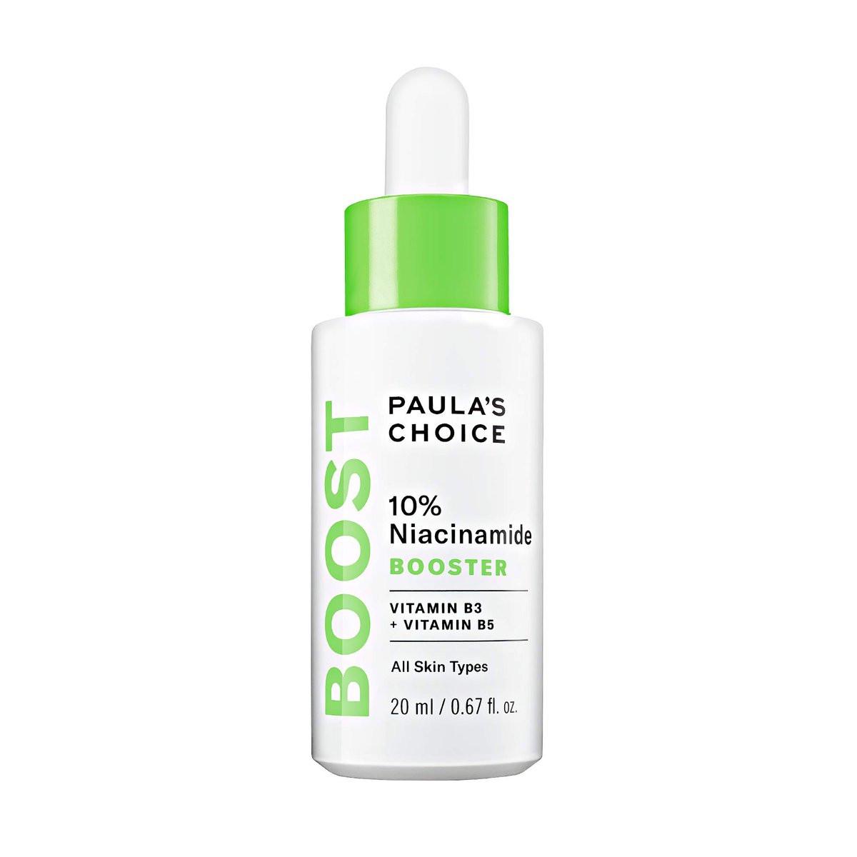 Paula's Choice BOOST 10% Niacinamide Face Serum Booster – Gesichtsserum mit Vitamin B3, Vitamin C & Süßholzextrakt, Porenverfeinernd, für alle Hauttypen, Duftfrei, 20 ml