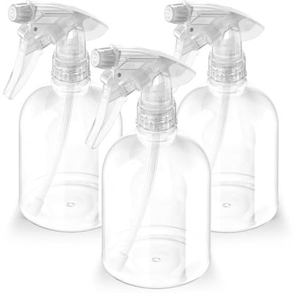 Bar5F Leere Klare Sprühflasche mit Verstellbarem Sprühkopf von Feinsprühnebel bis Strahl, Natur, 16 Unzen, 3er-Pack