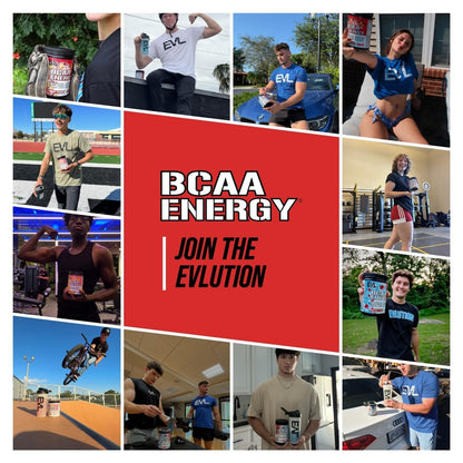 EVL BCAAs Aminosäuren Pulver – BCAA Energie Pre Workout Pulver für Muskelregeneration, schlanken Muskelaufbau und Ausdauer – Erfrischendes Post Workout Getränk mit natürlichem Koffein – Kirsche Limette