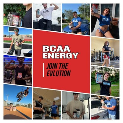 EVL BCAAs Aminosäuren Pulver – BCAA Energie Pre Workout Pulver für Muskelregeneration, schlanken Muskelaufbau und Ausdauer – Erfrischendes Post Workout Getränk mit natürlichem Koffein – Kirsche Limette