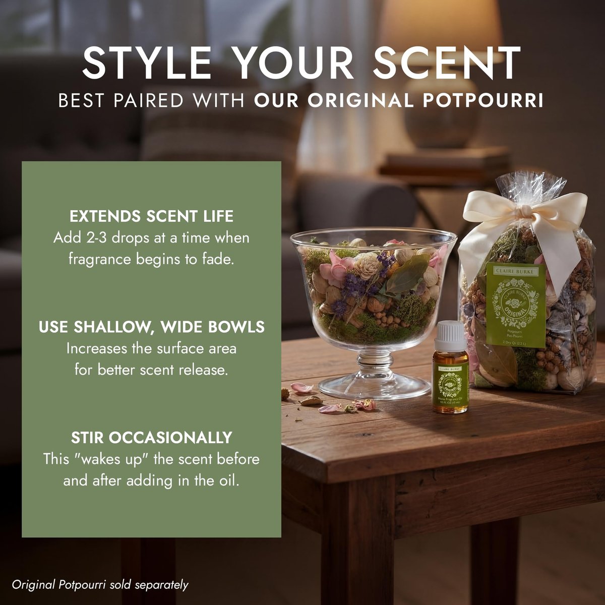 Claire Burke Original Duftöl – Reine ätherische Öle für Diffuser und Duftwärmer – Home Essentials für Potpourri & Aromatherapie, 0,5 fl oz