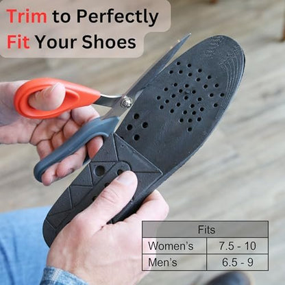 Burlingham's Höhenverstellbare Einlegesohle, Schuherhöhung für Damen und Herren (5 cm) – Gepolsterte Fersenpolster und Fußgewölbestütze – Atmungsaktiv und bequem – Schwarz