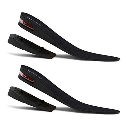 Burlingham's Höhenverstellbare Einlegesohle, Schuherhöhung für Damen und Herren (5 cm) – Gepolsterte Fersenpolster und Fußgewölbestütze – Atmungsaktiv und bequem – Schwarz