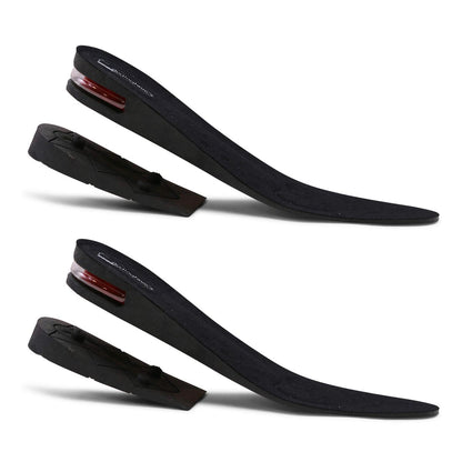 Burlingham's Höhenverstellbare Einlegesohle, Schuherhöhung für Damen und Herren (5 cm) – Gepolsterte Fersenpolster und Fußgewölbestütze – Atmungsaktiv und bequem – Schwarz