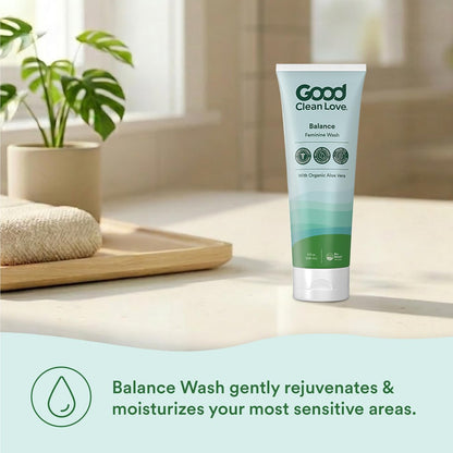 Good Clean Love Balance pH-ausgeglichene Intimwaschlotion für Frauen, sanfte Reinigung, reduziert Trockenheit & Geruch, 237 ml