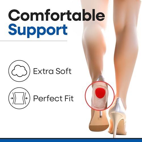 Gel-Fersenpolster für Schuhe | Plantarfasziitis Fersenkissen zur Schmerzlinderung | Silikonpolster gegen Fersensporn | Schutzeinlagen | Schmerzende Füße | Schuheinlagen für Damen & Herren (S/M 3 Paar)