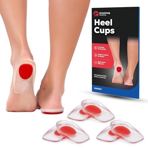 Gel-Fersenpolster für Schuhe | Plantarfasziitis Fersenkissen zur Schmerzlinderung | Silikonpolster gegen Fersensporn | Schutzeinlagen | Schmerzende Füße | Schuheinlagen für Damen & Herren (S/M 3 Paar)