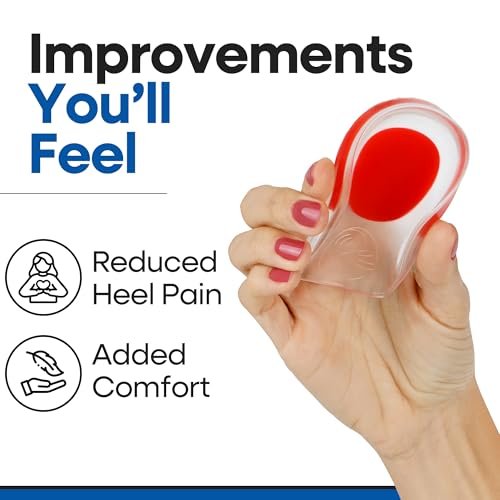 Gel-Fersenpolster für Schuhe | Plantarfasziitis Fersenkissen zur Schmerzlinderung | Silikonpolster gegen Fersensporn | Schutzeinlagen | Schmerzende Füße | Schuheinlagen für Damen & Herren (S/M 3 Paar)