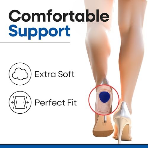 Fersenpolster Gel für Schuhe, Plantarfasziitis Fersenkissen zur Schmerzlinderung, Silikonpolster gegen Fersensporn, Schutzsohlen, schmerzende Fersen, Schuheinlagen für Damen & Herren (3 Paar, Größe L)
