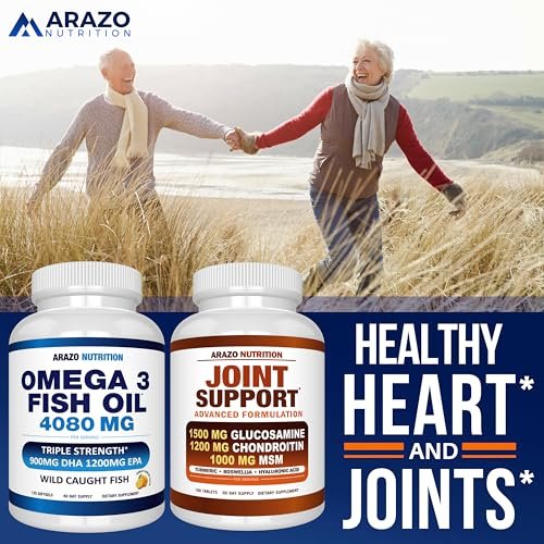 Arazo Nutrition Wild Caught Omega-3 Fischölkonzentrat – 4.080 mg pro Portion – Hoher EPA 1200 mg & DHA 900 mg – 120 Burpless Zitronen-Softgels