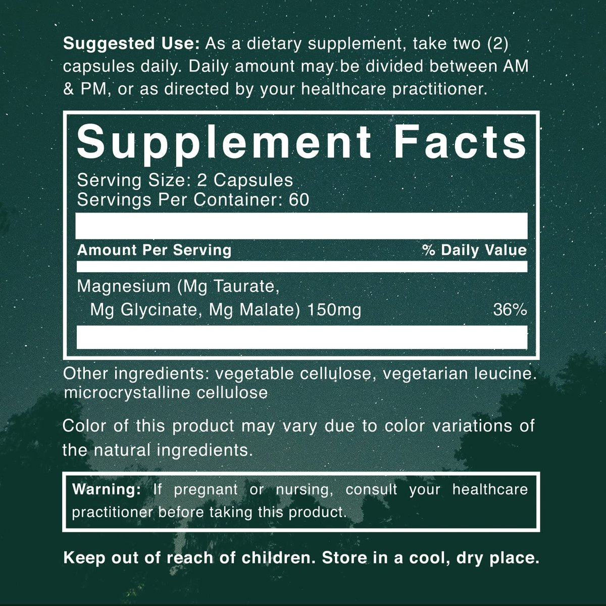Natural Rhythm Triple Calm Magnesium Komplex – 120 Kapseln, chelatiertes Magnesiumglycinat, -taurat & -malat, hoch bioverfügbar, für Schlaf, Stress, Muskeln & Herz, Nicht-GVO, Vegan