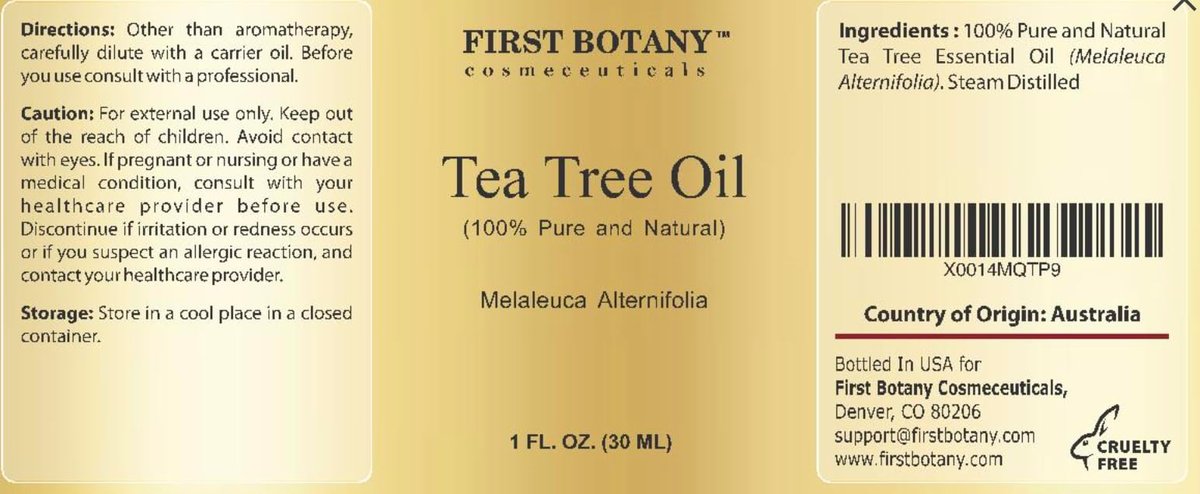 100% reines australisches Teebaumöl von First Botany – 30 ml mit hohem Terpinen-Gehalt zur Bekämpfung von Akne, Nagelproblemen und Schuppen