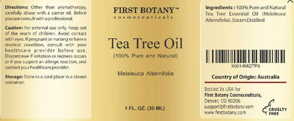 100% reines australisches Teebaumöl von First Botany – 30 ml mit hohem Terpinen-Gehalt zur Bekämpfung von Akne, Nagelproblemen und Schuppen