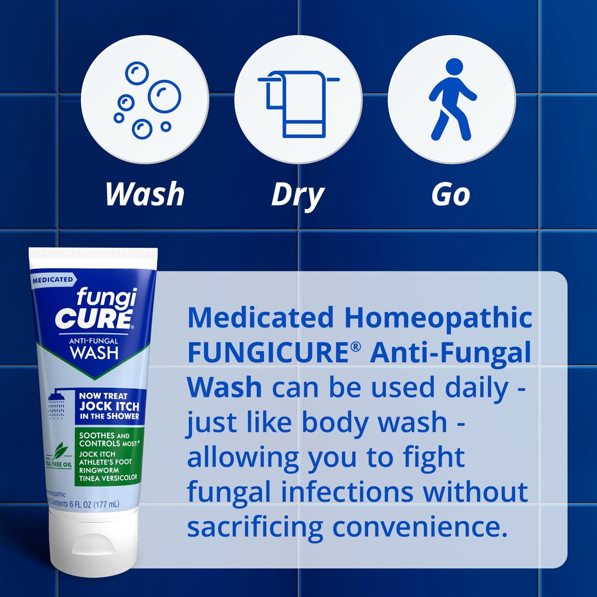 FUNGICURE Medicated Anti-Fungal Jock Itch Wash, 6 Fl Oz - Wirksame Behandlung gegen Juckreiz und Pilzinfektionen
