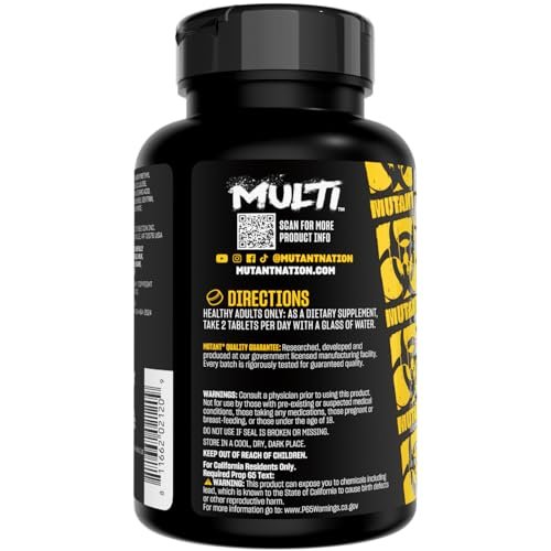 Mutant Multi - Hochwirksame Vitamine mit über 75 Inhaltsstoffen für intensives Krafttraining, 60 Tabletten