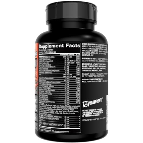 Mutant Multi - Hochwirksame Vitamine mit über 75 Inhaltsstoffen für intensives Krafttraining, 60 Tabletten